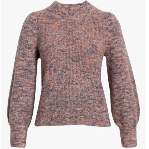 NEW Madewell Eaton Space Dye Puff Sleeve Sweater - Picture 2 of 6